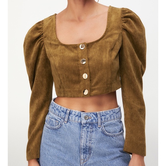 NWT ZARA Corduroy Crop Top S Blogger’s Favorite - Picture 5 of 8
